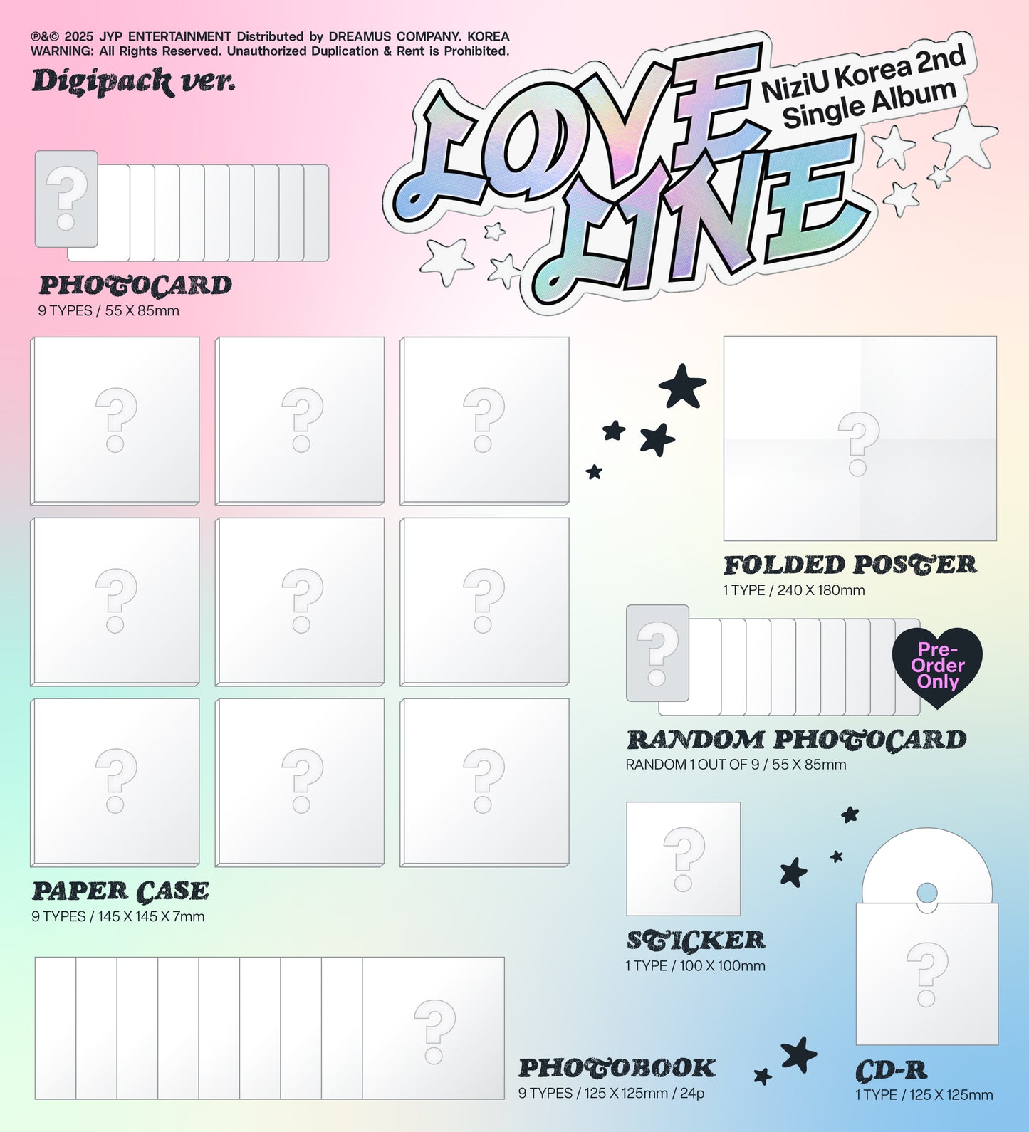 NiziU Korea 2nd Single LOVE LINE (Digipack ver.) (ランダム)